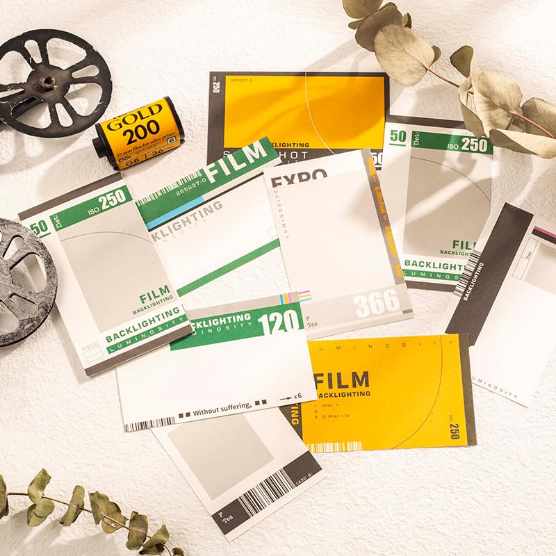 Diuhofart 94Pcs Scrapbooking Supplies Kit, Old Film Strips Photo Frames for Junk Journal Supplies, Scrap Booking Cutouts Papers Scrapbook Materials, Quote Stickers for Journaling, Collage Diuhofart