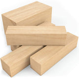 5 Pcs Basswood Carving Block, Natural Soft Wood Carving Block, 2 Sizes Portable Unfinished Wood Block, Carving Whittling Art Supplies for Beginner Expert DIY Wood Craft Fyrome