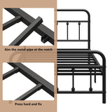 Vengarus Metal Bed Frame,Twin Size Bed Frame with Headboard,Structurally Stable, Heavy Duty Steel Slat Supported,Under Bed Storage,No Box Spring Needed,14 Inch,Black Vengarus