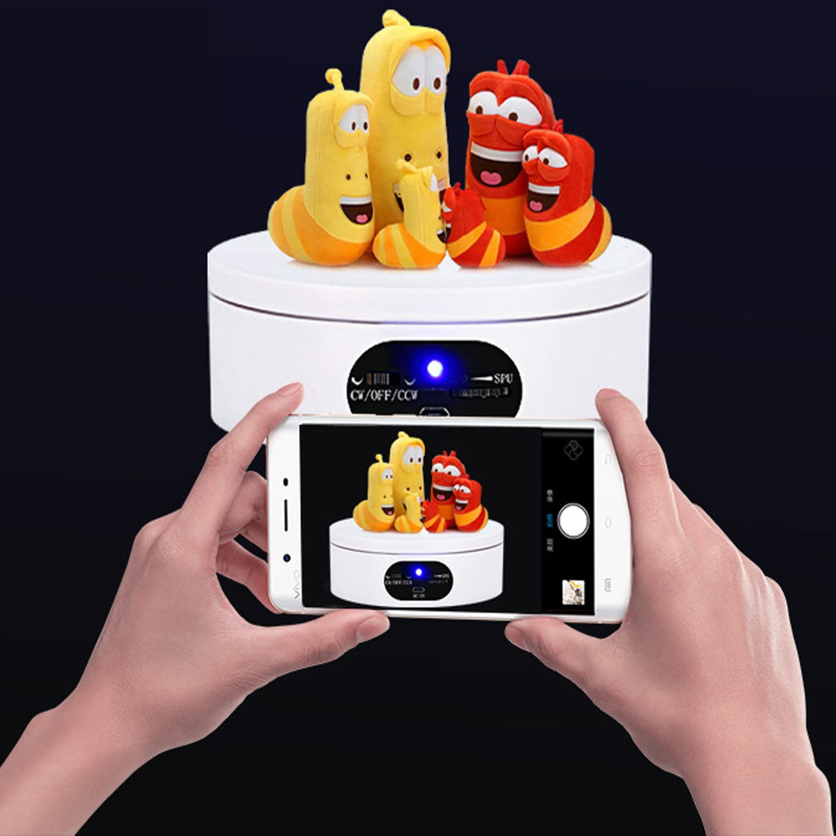 Exhibition Stand for Sublimation Tumbler, 360° Mute Electrical Rotating Show Stand for 20oz&30oz Sublimation Blanks Tumblers, Cup, Sublimation Tumblers Skinny Straight, Heat Press Cup. (White) iHMeiju