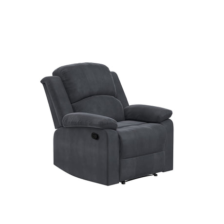 Relax-A-Lounger Drew 34.75" Manual Pull Handle Recliner, Modern Overstuffed, Pocket Coil Comfort, Soft Microfiber Fabric, Java Relax-A-Lounger