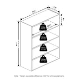 Furinno PASIR Book Shelf, 4-Tier Bookshelf, Bookcase with Open Shelf, 9.4 x 23.6 x 41.7, for Living Room, Bedroom, Home Office, Amber Pine