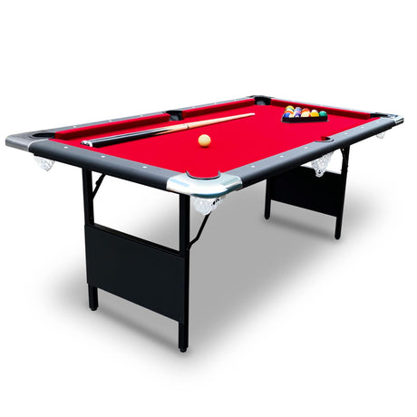 Hathaway Fairmont 6 Ft Portable Pool Table, Adults Folding Billiards Tables for Game Room with Easy Foldable Storage, Includes Full Set of Billiard Balls, Cues, Chalk & Brush Hathaway