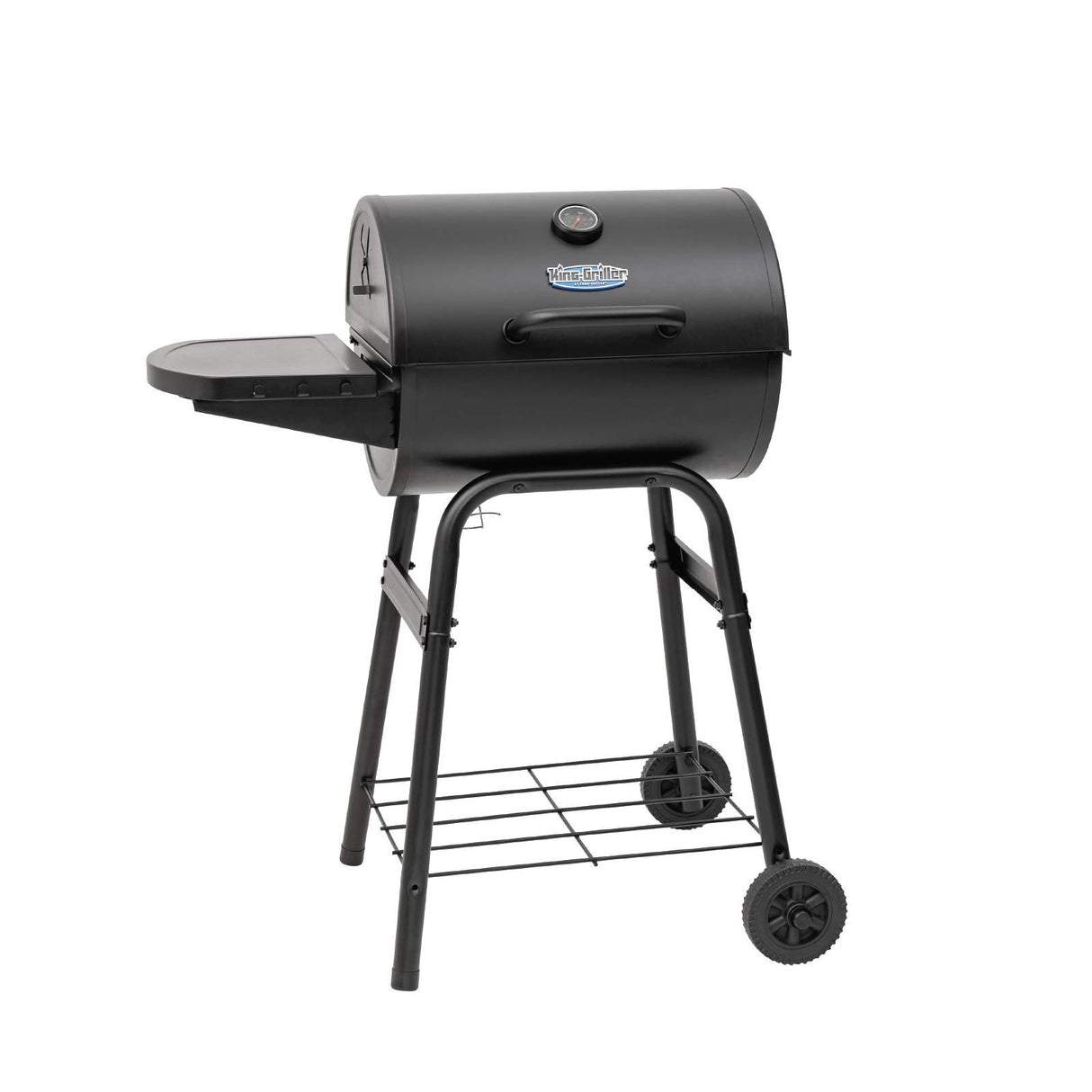 Char-Griller® King-Griller Gambler Charcoal Grill and Smoker with Damper Smoke Control, Cast Iron Grates, and Side Shelf, 315 Cooking Square Inches in Black, Model E1416 Char-Griller