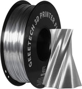 Geeetech Silk PLA Filament 1.75mm for 3D Printer, Metal-Like Shiny Consumable 1kg (2.2lbs) 1 Spool, Dimensional Accuracy +/- 0.03 mm,Metallic Silver Geeetech