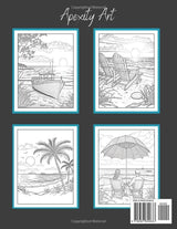 Beach Sunset: An Adult Coloring Book With Fun and Relaxing Beach Vacation Scenes, Peaceful Ocean and Beautiful Sunset Designs Majosta