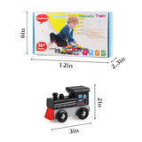 Wondertoys 16 Piece Magnetic Wooden Train Set for Toddlers - Includes Storage Bag and Track Accessories Wondertoys