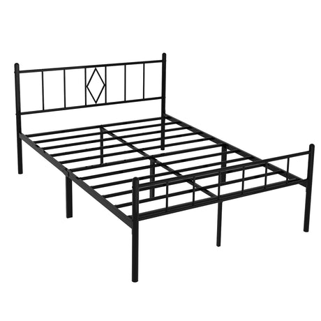 Decorwise 14 Inch Full Size Bed Frames with Headboard/Footboard, Under Bed Storage, Strong Metal Slats Support, No Box Spring Needed, Noise Free, Easy Assembly, Black Decorwise