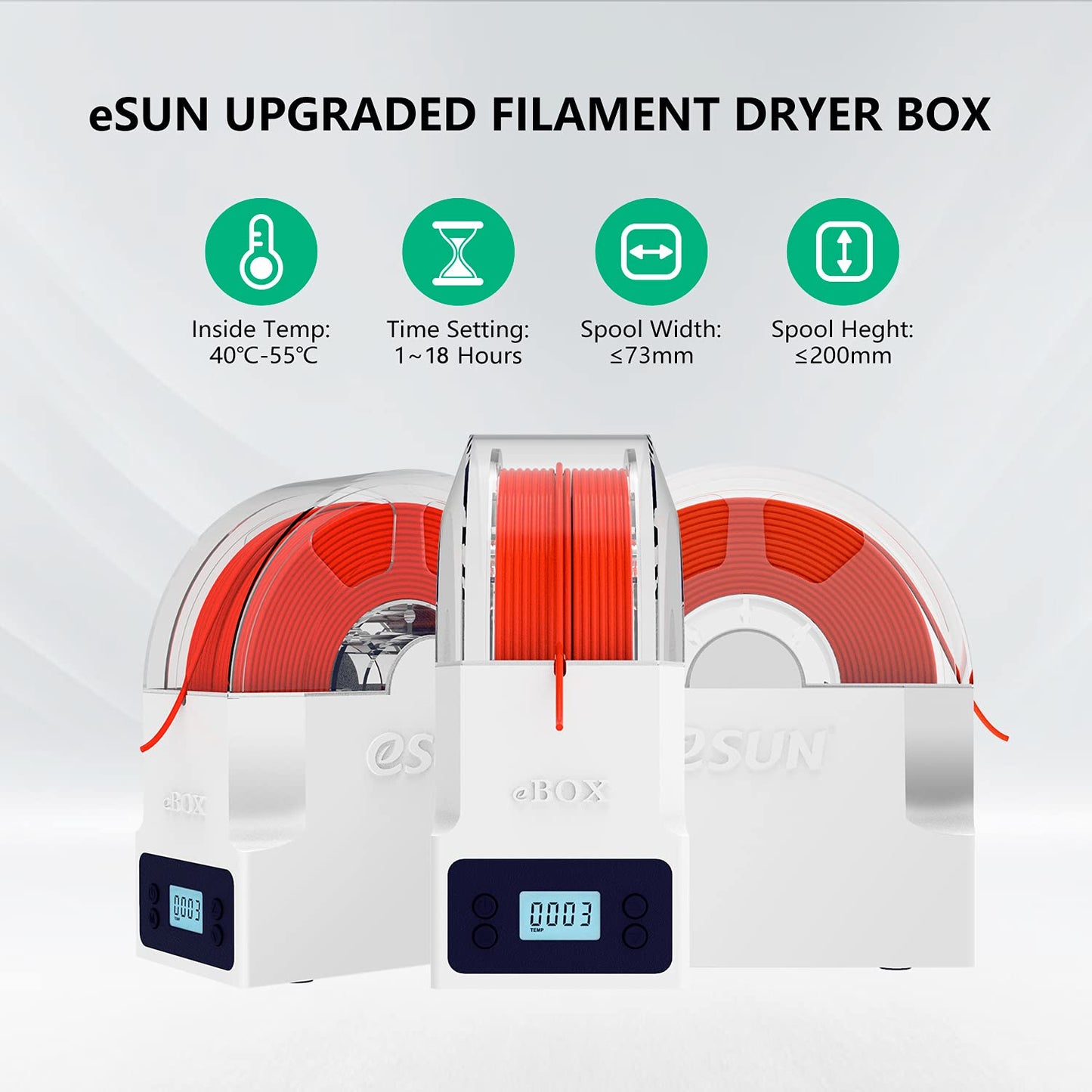 eSUN eBOX Lite Upgraded 3D Printing Filament Dryer Box, Filament Storage Box, Spool Holder for Keeping 3D Printing Filament from Moist and Keeping Filaments Dehydrating, US Power Supply - WoodArtSupply