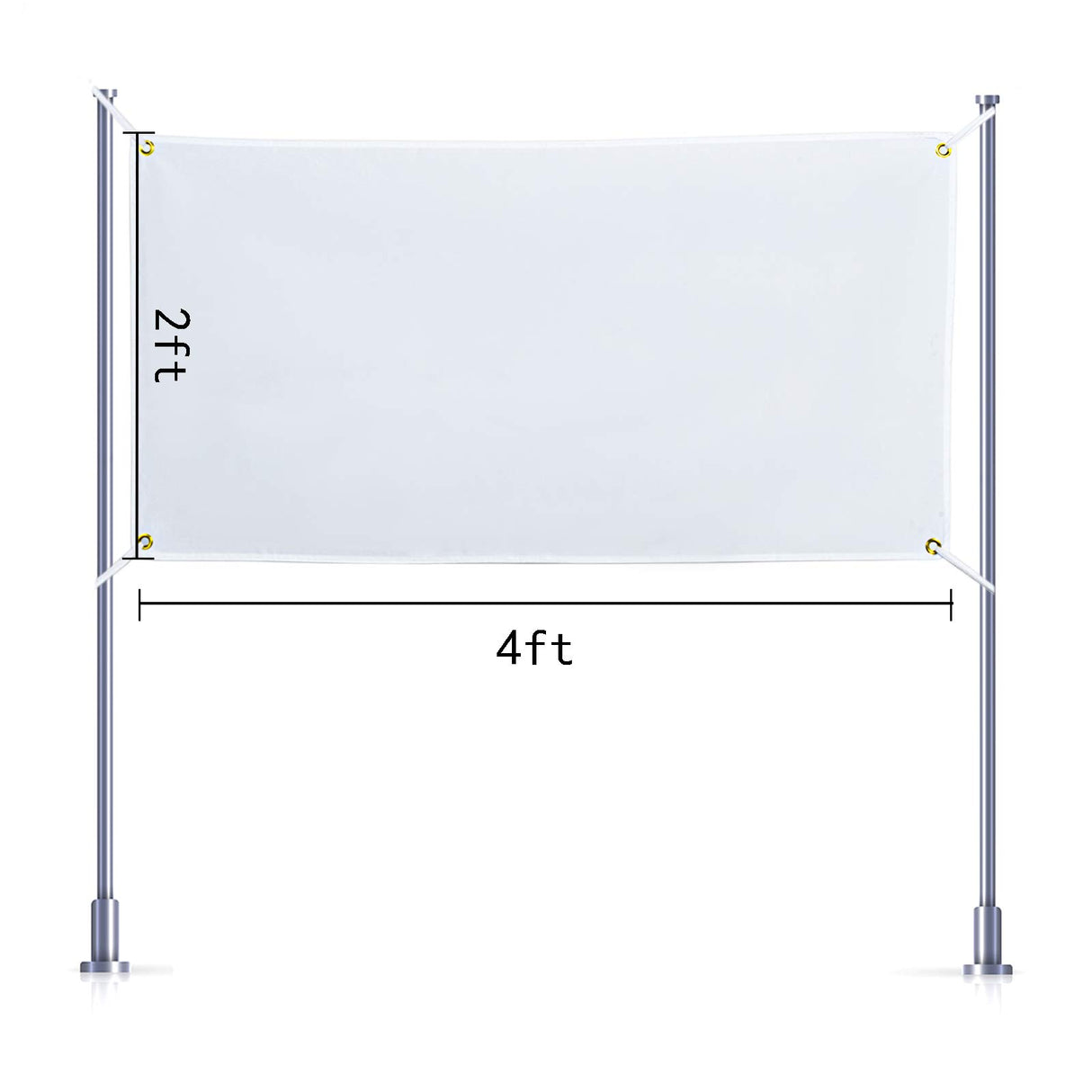 4 Pcs Polyester Oxford Cloth Blank Banners - Blank Banner Signs with Hanging Ropes, 2x4 ft DIY Blank Sublimation Vinyl Banners for Birthday Party Wedding Thanksgiving Christmas Indoor Outdoor Display Alphatool