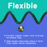 GREATIDE Indoor Outdoor Extension Cord 50 FT, 16/3 SJTW Weatherproof Green Electrical Cords, 13 AMP Heavy Duty 3 Prong Power Cable Great for Garden, Landscaping & Holiday Decorations GREATIDE