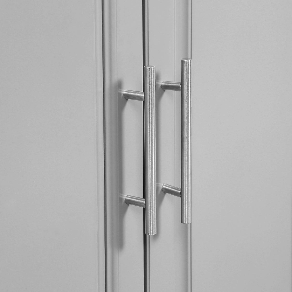 HOMCOM Rolling Island with Wheels for Kitchen, Portable Kitchen Island with Stainless Steel Top, Adjustable Shelves, 2 Drawers, Spice, Knife and Towel Rack, Gray HOMCOM