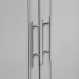 HOMCOM Rolling Island with Wheels for Kitchen, Portable Kitchen Island with Stainless Steel Top, Adjustable Shelves, 2 Drawers, Spice, Knife and Towel Rack, Gray HOMCOM