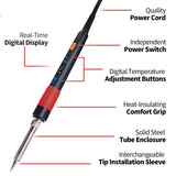 YIHUA 928D-III Soldering Iron,110W High Power, Fully Digital Display °F /°C- Temperature Control Soldering Tool, Accurate 194~896°F, with ON/OFF Switch, Iron Tip, Brass Wool, Automatic Sleep Mode YIHUA