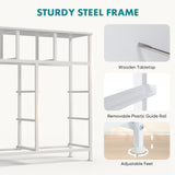 OLIXIS 9 Drawer Storage Dresser with Wood Top - Wide Fabric Chest Organizer for Bedroom, Closet, Living Room,Tower Cabinet, TV Stand, Hallway Entryway Furniture,Bright White OLIXIS