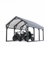 12 x 13 FT Metal Carport, Heavy Duty Carports Reinforced Frame and Steel Roof, All-Weather Shelter Canopy for Pickups, Boats, Cars, and Tractors KYBOLT