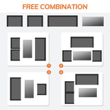 Seogwisam 4 Piece Patio Furniture Set, Outdoor Wicker Conversation Set, Rattan Sectional Sofa Couch with Glass Coffee Table & Thick Cushion for Backyard, Porch, Garden, Poolside, Black/Grey Seogwisam