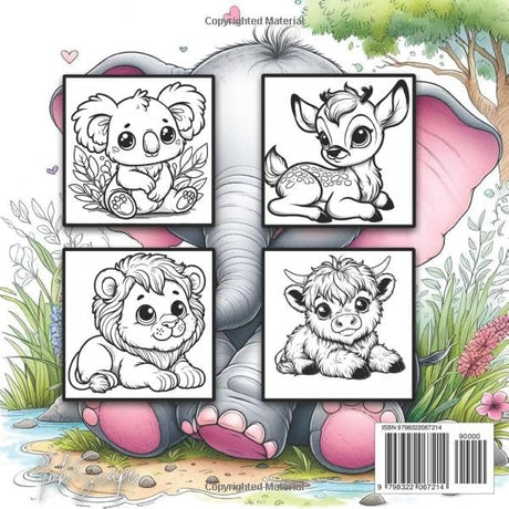 Adorable Baby Animals Coloring Book: 50 Cute and cuddly, easy to color illustrations for kids (InkScape Coloring Books) WoodArtSupply
