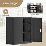 Athena Collection Metal Storage Cabinet with Doors and Shelves, 36" Garage Storage Cabinet with Lock for File, Home, Office, School, Garage, Black Athena Collection