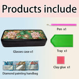 ARTopet Diamond Art Painting Eye Glass Case Portable Retro Sunglasses Glasses Storage Box Creative Design Anti-Stress DIY Handmade for Art Craft Gift Travel Sunglass-Pink Flower ARTopet