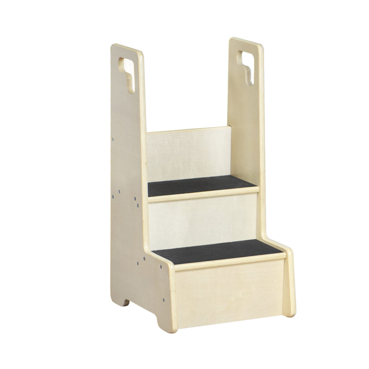 RRI Goods 2 Step Up Stool for Toddlers and Kids with Support Handles and Non Slip, Montessori Wooden Reach Up Safety Steps for Bathroom, Kitchen RRI Goods