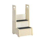 RRI Goods 2 Step Up Stool for Toddlers and Kids with Support Handles and Non Slip, Montessori Wooden Reach Up Safety Steps for Bathroom, Kitchen RRI Goods