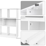 VASAGLE Bookcase, Bookshelf, Freestanding Storage Unit, 8 Open Compartments, Used Horizontally, Vertically, Upside Down, 11 x 35.4 x 39.4 Inches, for Living Room, Study, Office, White ULBC55WT VASAGLE