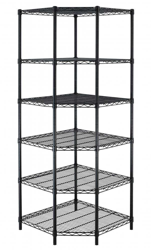 BestOffice New Heavy Duty Wire Steel 6-Tier Corner Shelf Garage Storage Shelving Rack C706