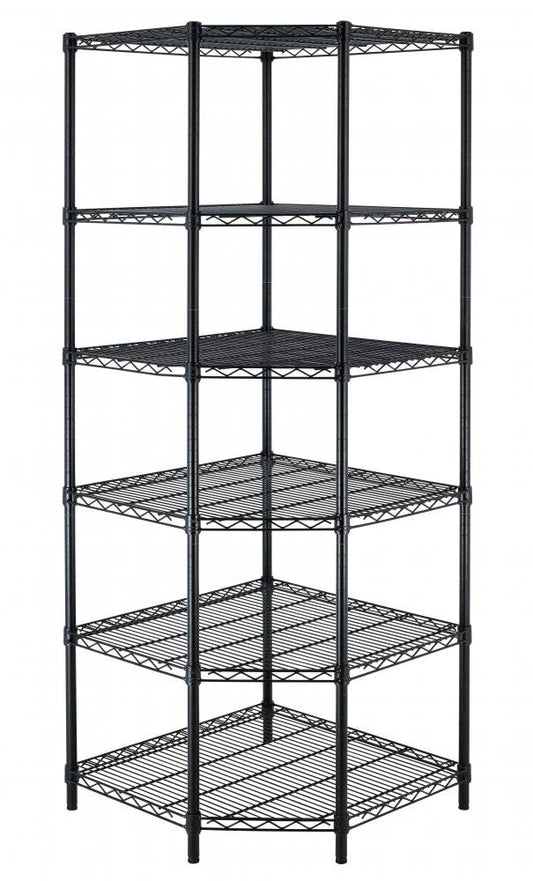 BestOffice New Heavy Duty Wire Steel 6-Tier Corner Shelf Garage Storage Shelving Rack C706