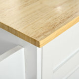 HOMCOM Mobile Kitchen Island with Storage, Kitchen Cart with Wood Top, Storage Drawers, 3-door Cabinets, Adjustable Shelves and Towel Rack, White HOMCOM