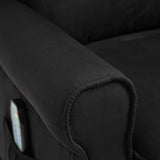 HOMCOM Vibration Massage Recliner Chair for Living Room with Heat, Wingback Single Sofa, Modern Suede Fabric Push Back Reclining Chair with Footrest, Side Pocket, Black HOMCOM