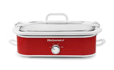 Elite Gourmet MST-5240 Casserole Crock Slow Cooker, Locking Lid Adjustable Temperature Keep Warm Oven & Dishwasher-Safe Casserole Pan, 3.5Qt Capacity, Red Elite Gourmet