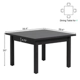 Tribesigns 39.4-Inch Square Conference Table for 4 People, Small Wooden Meeting Room Table with Solid Wood Legs and Thicken Tabletop for Conference Room Seminar Room Boardroom, Black Tribesigns