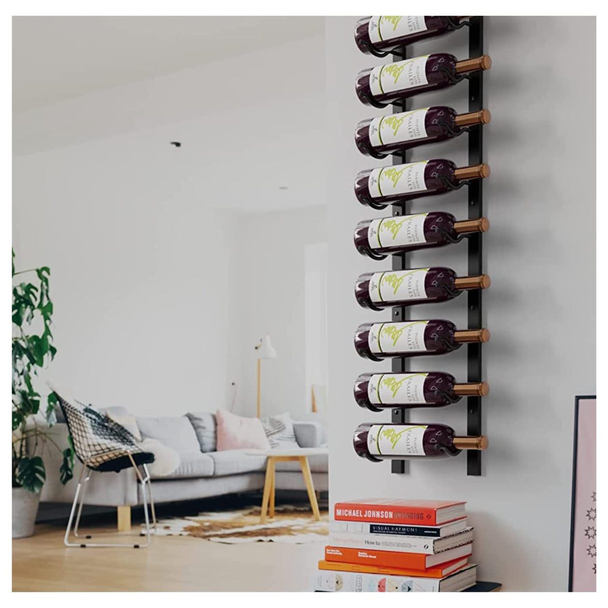 Jagged Ridge Wine Rooms - Premium Wall Mounted Metal Wine Rack - 12 Wine Bottles Holder - Modern Wine Rack, Matte Black - Space Saving for Home, Kitchen, Bar - Designed in Canada by Wine Enthusiasts Jagged Ridge Wine Rooms