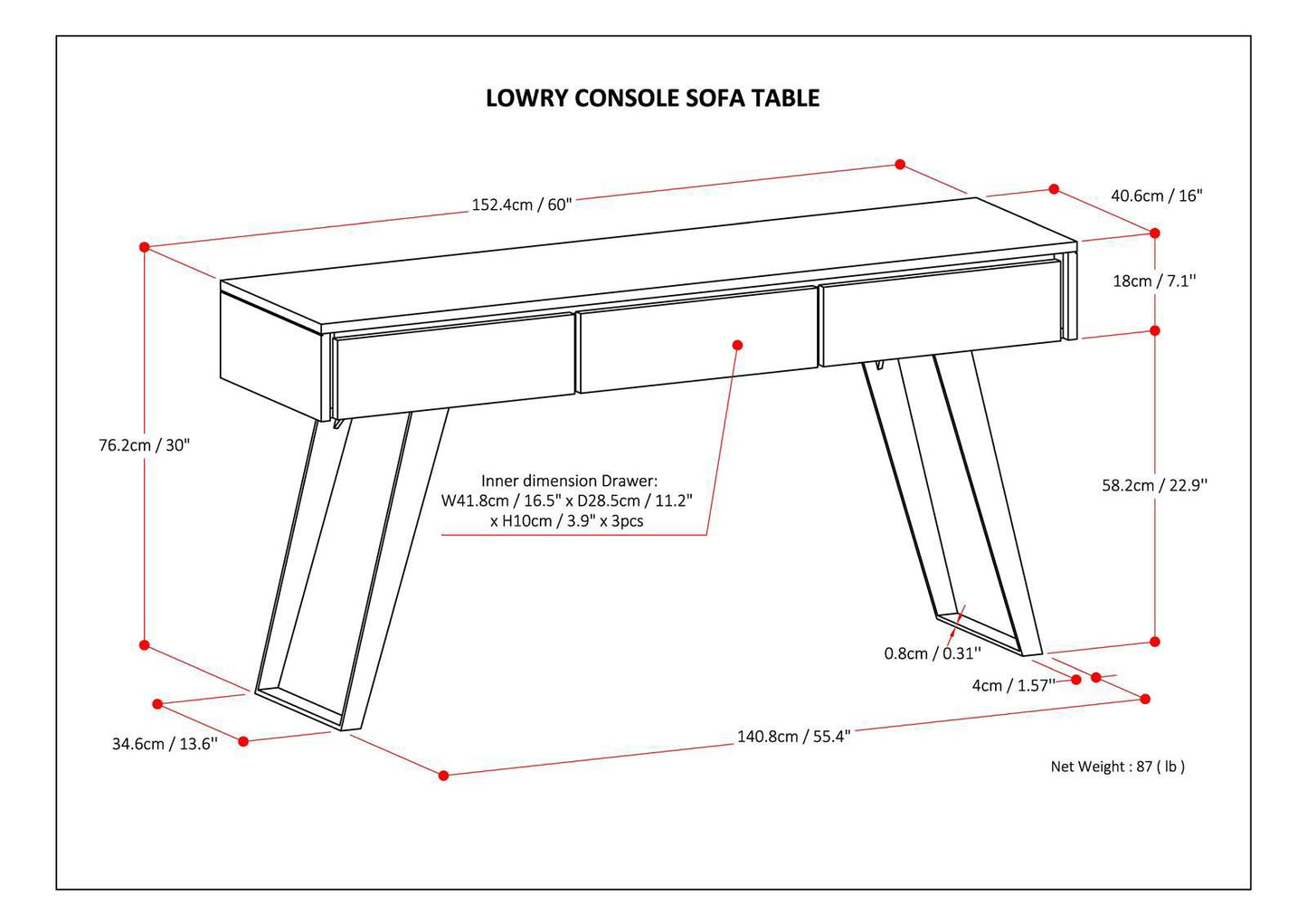 SIMPLIHOME Lowry Console Sofa Table, 60 inch, Natural - WoodArtSupply