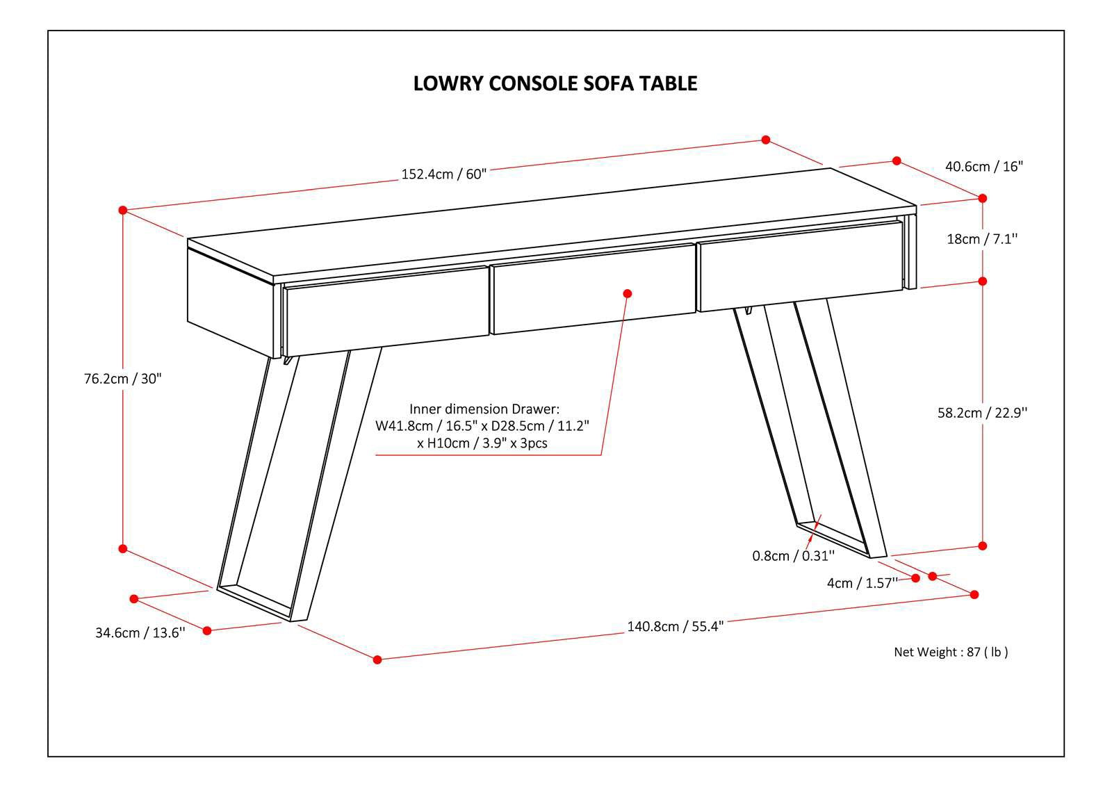 SIMPLIHOME Lowry Console Sofa Table, 60 inch, Natural - WoodArtSupply