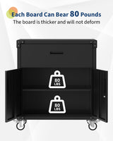 GarveeHome Rolling Tool Cabinet with Drawer | Heavy Duty Metal Garage Storage with Adjustable Shelf & Locks | Rust Resistant Wheels for Warehouse Workshop, Black GarveeHome