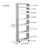 WEIDPHL Light walnut,Large, Slim Storage Cart, Kitchen Rolling Cart, Narrow Storage Cabinet with Handle & Wheels, Wood Spice Rack Next to Fridge, Pantry Shelf for Kitchen, Small Spaces WEIDPHL