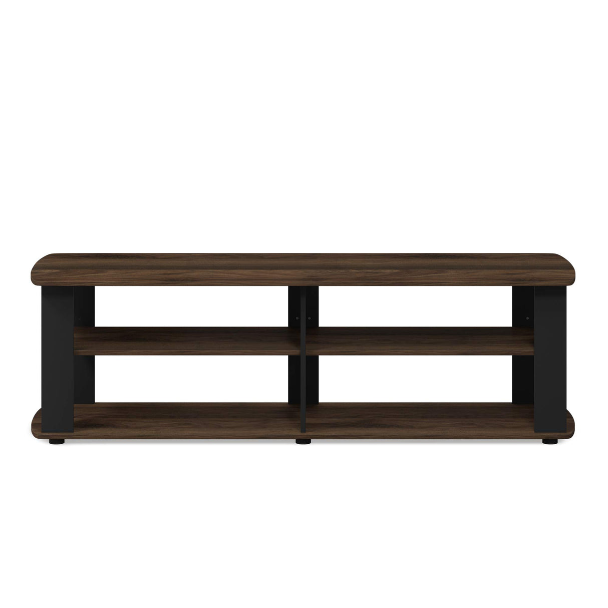 FURINNO Nelly Entertainment Center TV Stand, Short 43.3"(W) x13.4(H) x13.1(D), Columbia Walnut/Black Furinno
