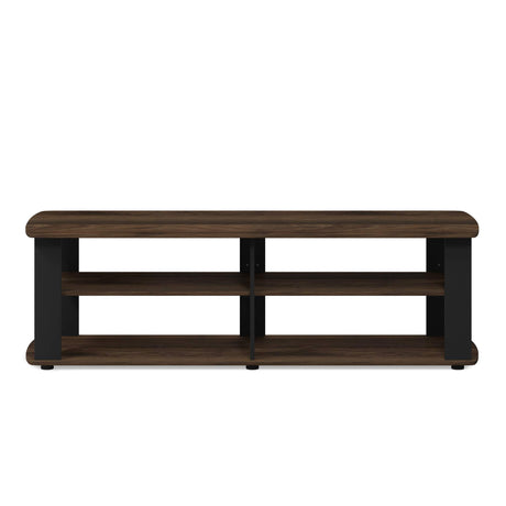 FURINNO Nelly Entertainment Center TV Stand, Short 43.3"(W) x13.4(H) x13.1(D), Columbia Walnut/Black Furinno