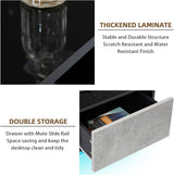 HOMMPA Led Coffee Table for Living Room Grey Black Coffee Table with LED Lights Low Profile Center Table with High Gloss Cocktail Table with Led Lights for Small Place 13" Tall HOMMPA