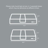 FLEXISPOT Twin Over Full Bunk Bed with Flexible Ladder,Kids Solid Wood Bed Frame,Strong Wooden Slats, Non-Toxic Finishes, No Box Spring Needed,Grey FLEXISPOT