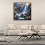 5D Landscape Scenery Diamond Art Kits for Adults Beginners,DIY Full Round Drill Diamond Painting Kits Waterfall, Paint by Diamonds Dot Gem Art Crystal Mountain Easy,Home Wall Decor 13.7X13.7Inch CHWGLFGG