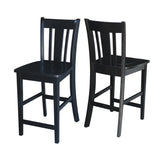 IC International Concepts International Concepts San Remo Counter Height, 24-Inch, Black Finish Stool IC International Concepts