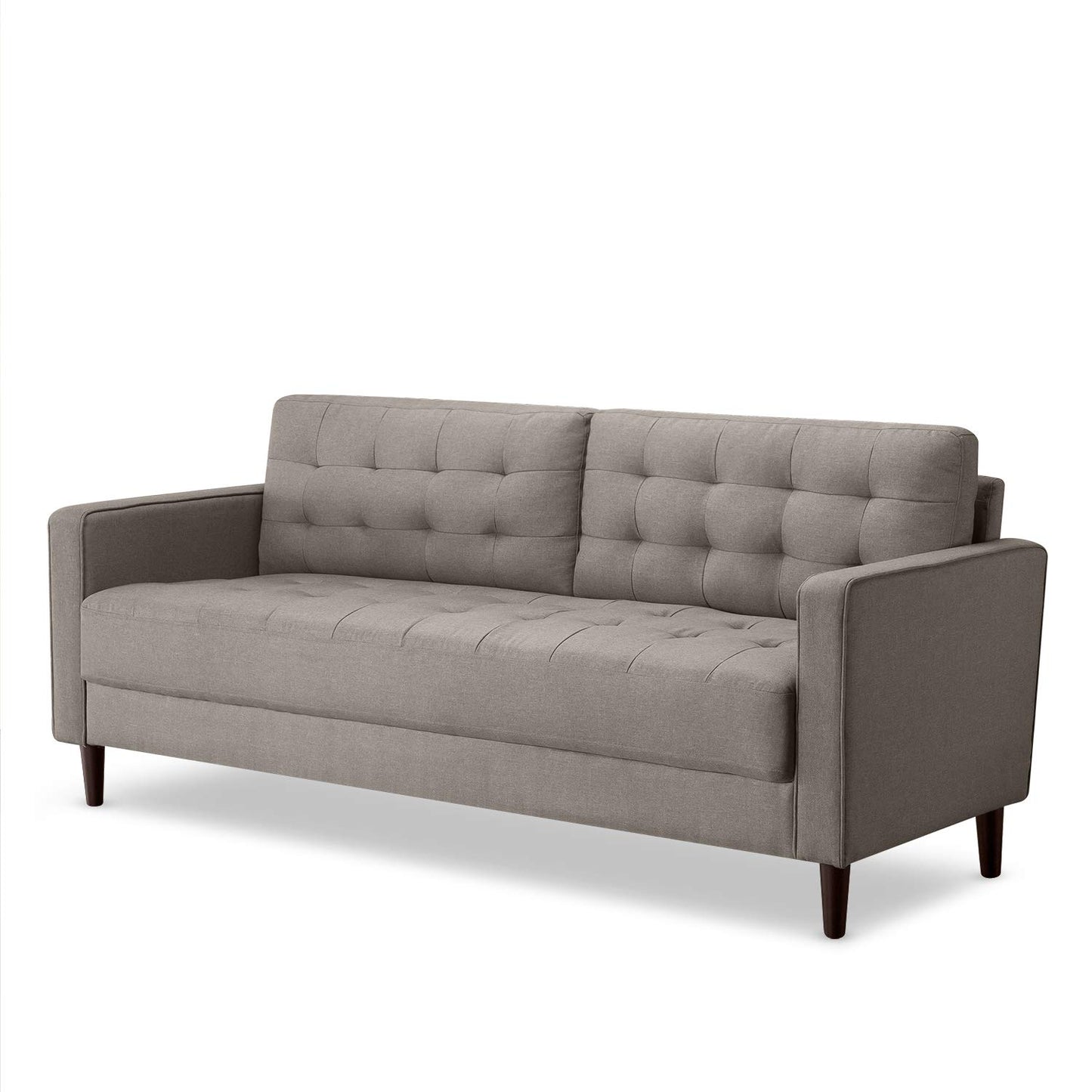 ZINUS Benton Sofa Couch, Grid Tufted Cushions, Easy, Tool-Free Assembly, Stone Grey