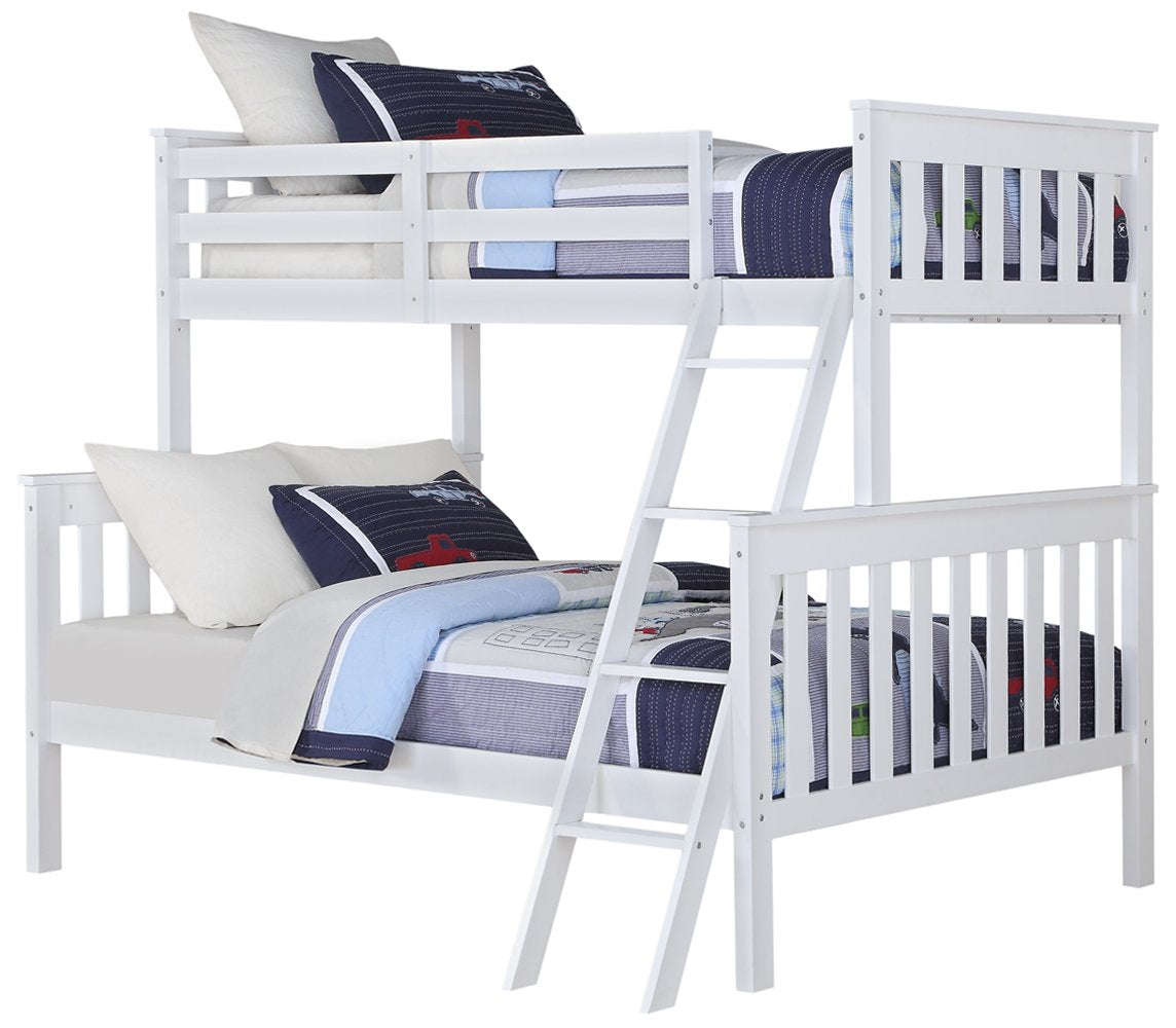Angel Line Brandon Twin Over Full Bunk Bed, White Angel Line