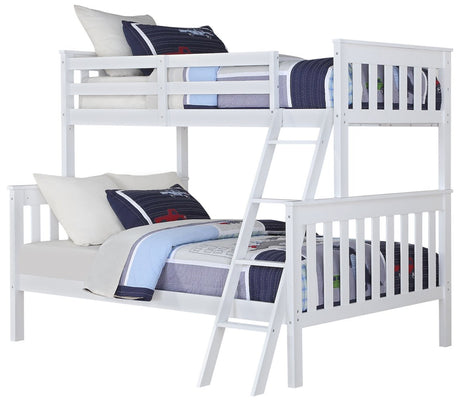 Angel Line Brandon Twin Over Full Bunk Bed, White Angel Line