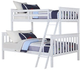 Angel Line Brandon Twin Over Full Bunk Bed, White Angel Line
