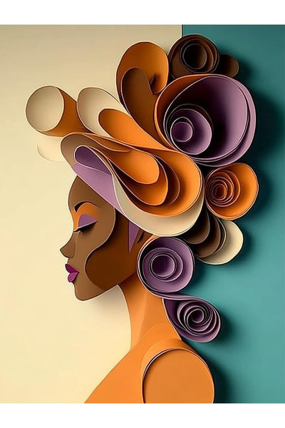 MTPGNW African Women Diamond Painting Kits for Adults, African American Diamond Art Kits 5D DIY Gems Art Diamond Decor Home Wall Decor Gift 12x16 INCH