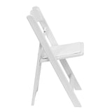 Flash Furniture Hercules Series Folding Chair - White Resin - Set of 4 800LB Weight Capacity Comfortable Event Chair - Light Weight Folding Chair Flash Furniture